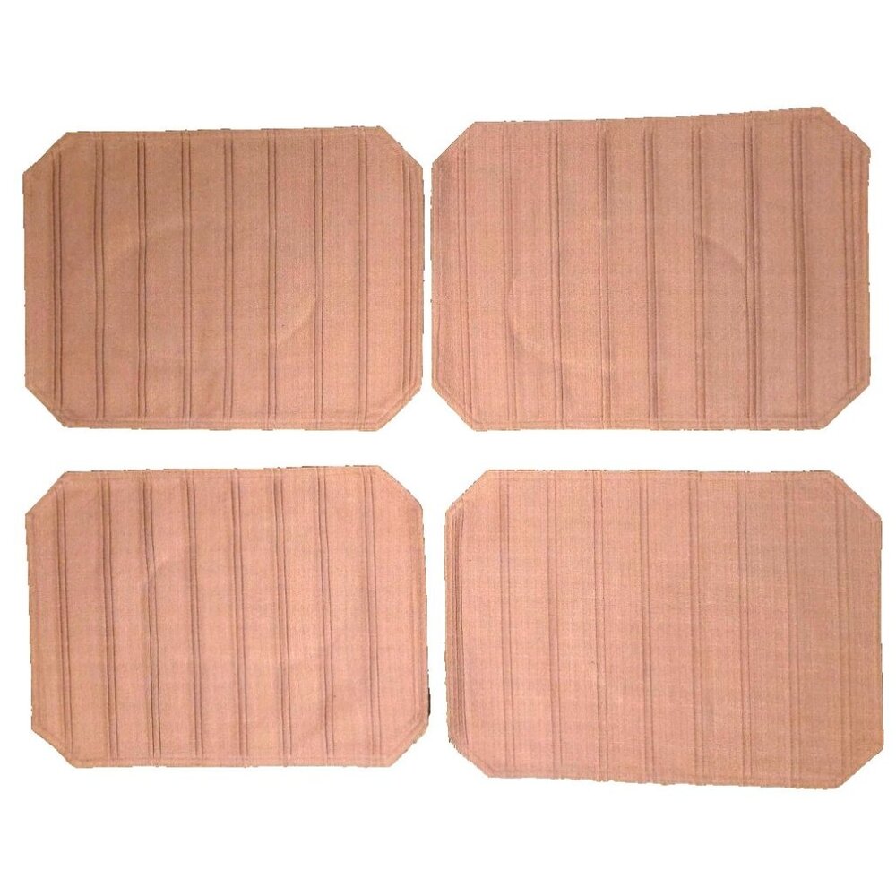 4 Mauve Pink Placemats Pleated Octagon Vintage AS IS READ Nearly Pristine